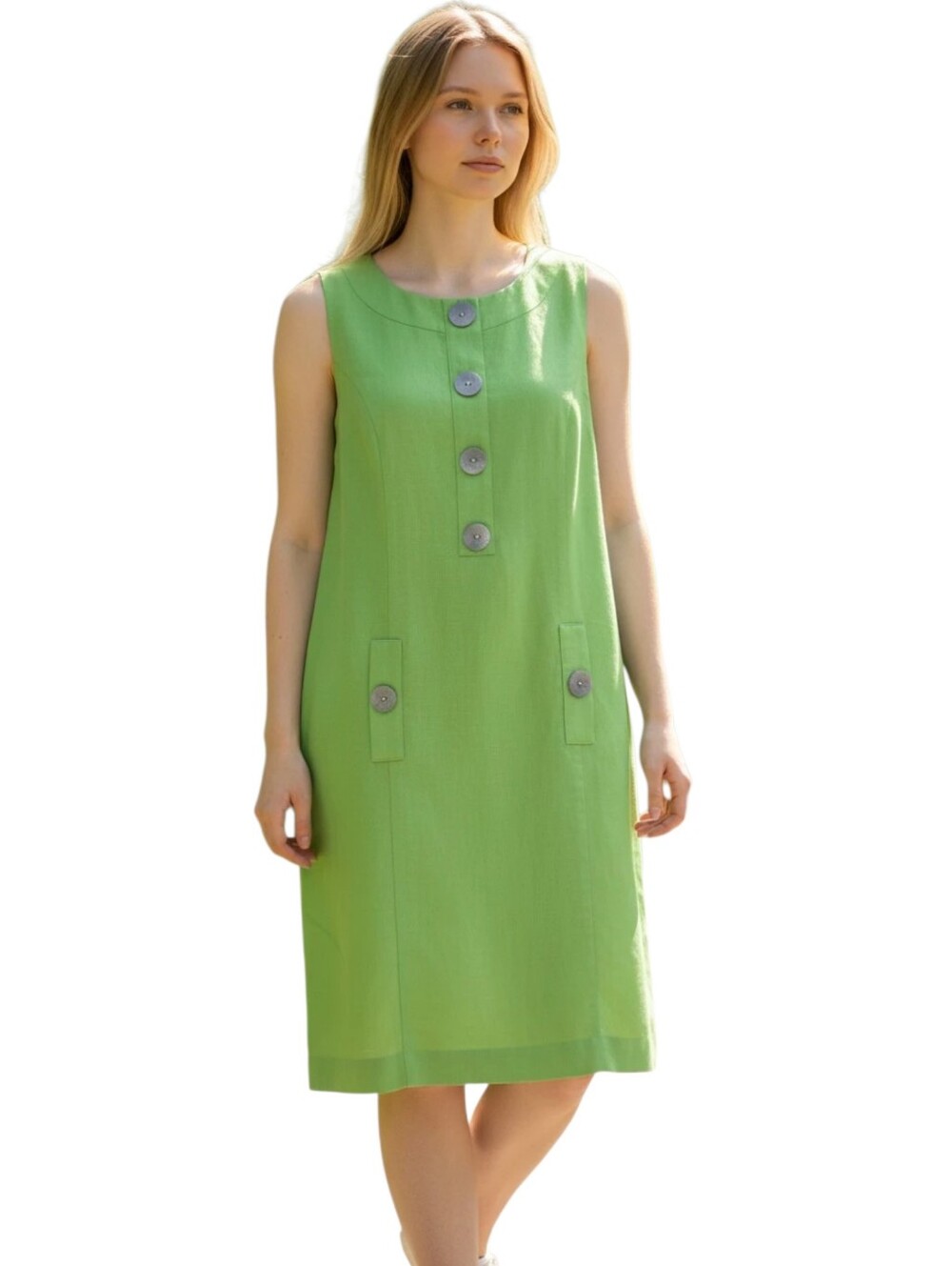 Jessica Howard Linenblend Sleeveless  Green Dress Size 10